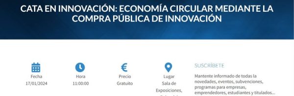 17 DE ENERO | Cata en Innovación: Economía circular mediante la Compra Pública de Innovación