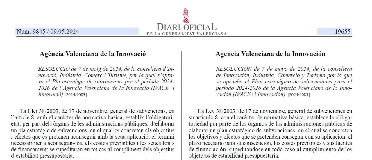 La Generalitat aprueba el Plan Estratégico de Subvenciones de Ivace+i ...