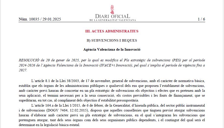 La Generalitat prorroga hasta 2027 el Plan Estratégico de Subvenciones ...
